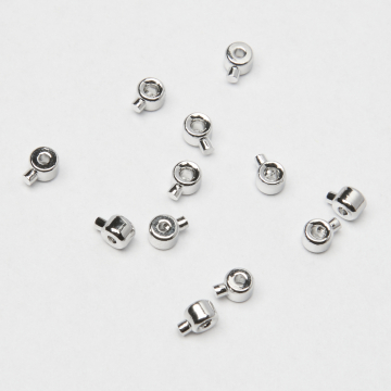 Zacisk w kształcie walca do nici, linek, sznureczków mosiądz posrebrzany 925 0,8mm