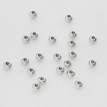 Kulki z mosiądzu w kolorze srebrnym 4mm