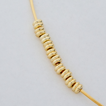 Przekładka oponka nacięta z mosiądzu w kolorze złotym 4mm