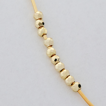 Przekładka kulka disco z mosiądzu w kolorze złotym 3mm