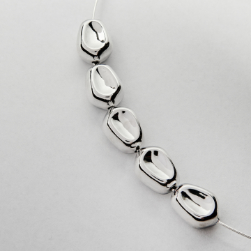 Przekładka fasolka z mosiądzu w kolorze srebrnym 16x12mm