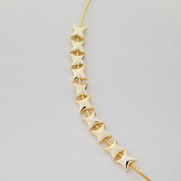 Przekładka gwiazdka z mosiądzu w kolorze złotym 9,5mm