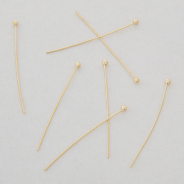 Szpilki z okrągłą główką z mosiądzu w kolorze złotym 30x0,5mm