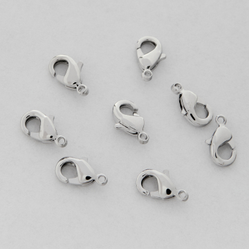 Zapięcie karabińczyk z mosiądzu w kolorze srebrnym 10mm