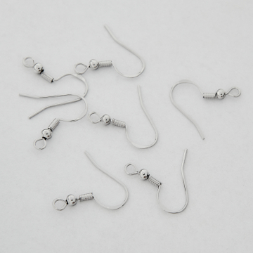 Bigle z kulką i sprężynką z mosiądzu w kolorze srebrnym 19,5mm