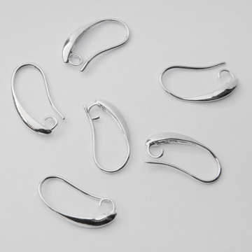 Bigle otwarte łezki z mosiądzu w kolorze srebrnym 19mm