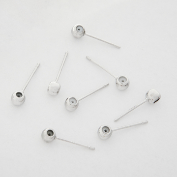 Sztyfty z kulka ze stoperem z mosiądzu w kolorze srebrnym 4mm