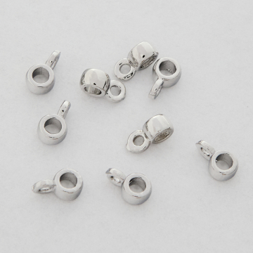 Krawatka oponka z mosiądzu w kolorze srebrnym 6,5x4mm