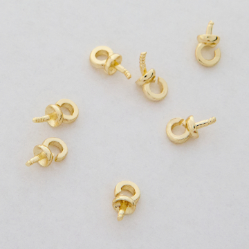 Krawatka typu cwerga do zawieszania koralików z mosiądzu w kolorze złotym 7x0,7mm