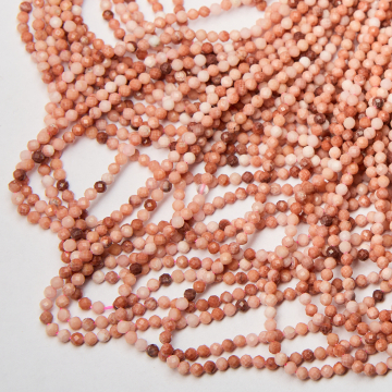 Pomarańczowy kamień słoneczny kulka fasetowana 3mm
