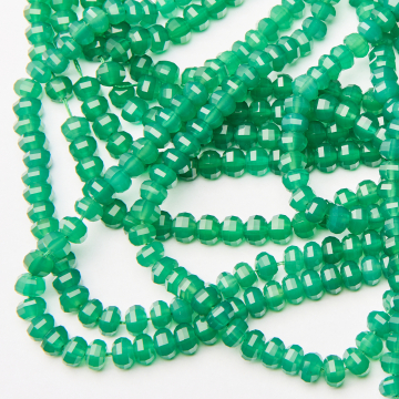 Zielony agat sześciokątna oponka fasetowana 5x8mm