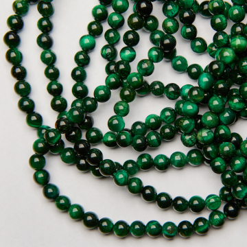 Zielone tygrysie oko kulka gładka 6mm