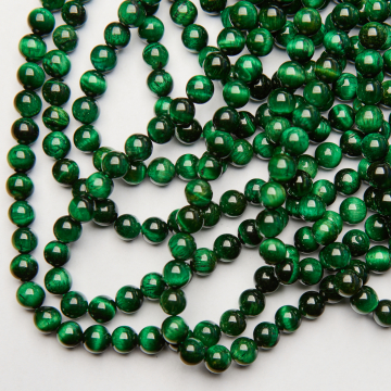 Zielone tygrysie oko kulka gładka 8mm