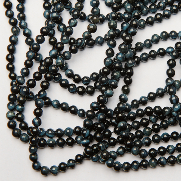 Grafitowe tygrysie oko kulka gładka 6,5mm