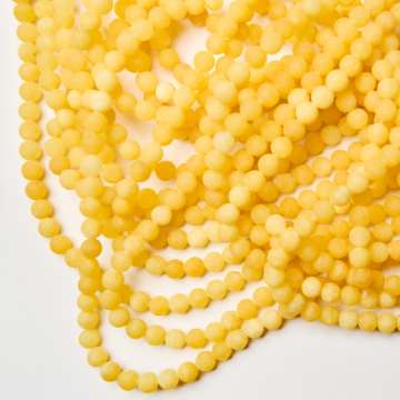 Agat żółty kulka gładka matowa 8mm
