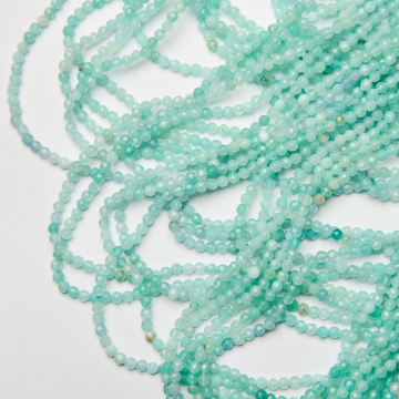 Agat seledynowy kulka fasetowana 3mm