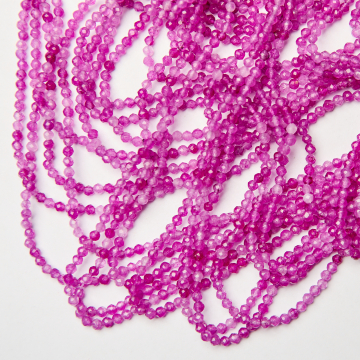 Agat fuksjowy kulka fasetowana 3mm