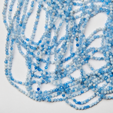 Agat błękitny kulka fasetowana 3mm