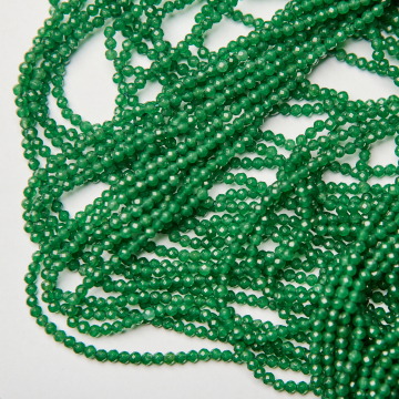 Agat zielony kulka fasetowana 3mm