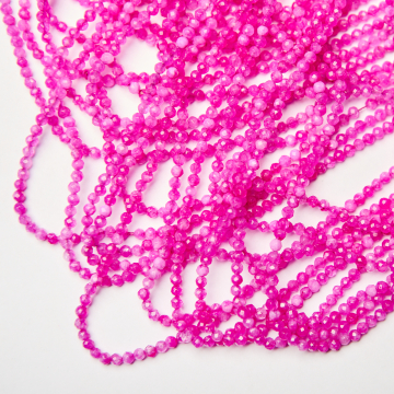 Agat ciemny róż kulka fasetowana 3,5mm