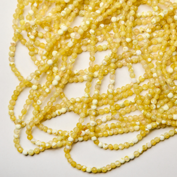 Agat żółty kulka fasetowana 4mm