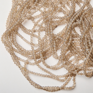 Agat kulka gładka szara 4mm