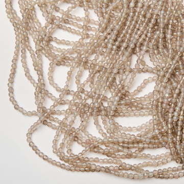 Agat kulka fasetowana szara 4mm