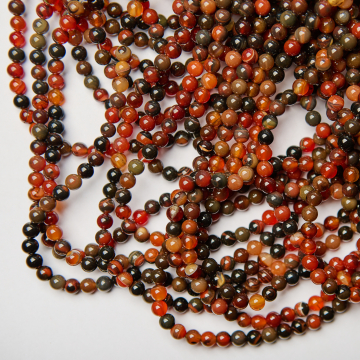 Agat kulka gładka brązowa 6mm