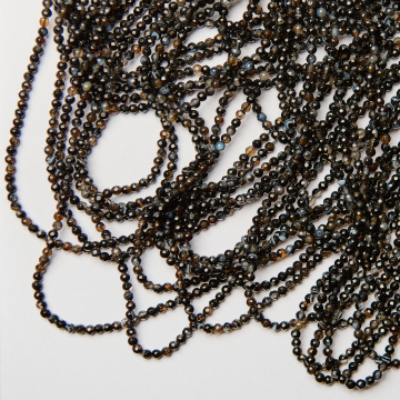 Agat kulka fasetowana czarny 3mm