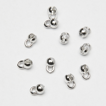 Okrągłe końcówki do wykończania naszyjników i bransoletek ze stali chirurgicznej w kolorze srebrnym 1,2mm