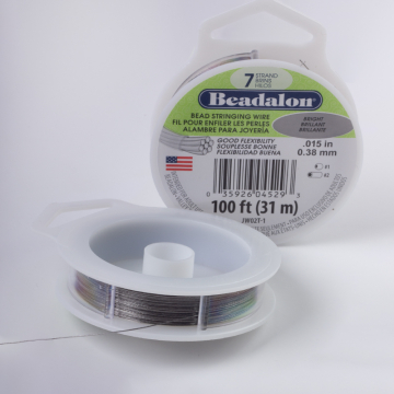 Beadalon linka powlekana 31m 0.38mm grey color