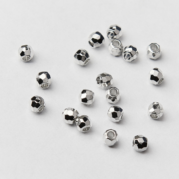 Przekładka kulka disco z mosiądzu w kolorze srebrnym 3mm