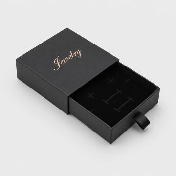 Pudełka ozdobne wysuwane czarne z napisem "Jewelry" 9x9cm Pudełka ozdobne wysuwane czarne z napisem "Jewelry" 9x9cm