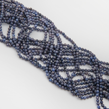 Szafir kulki fasetowane 4mm szaroniebieski
