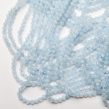 Akwamaryn kulka fasetowana 4mm