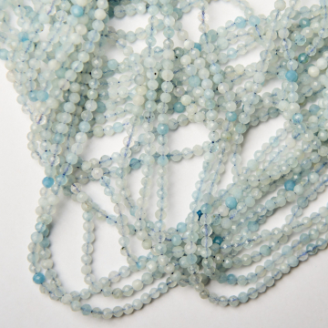 Akwamaryn kulki fasetowane 4mm