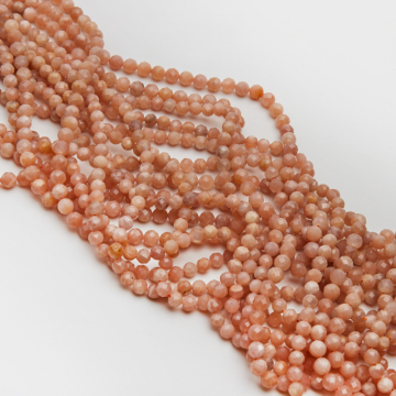 Kamień słoneczny kulki fasetowane 6mm