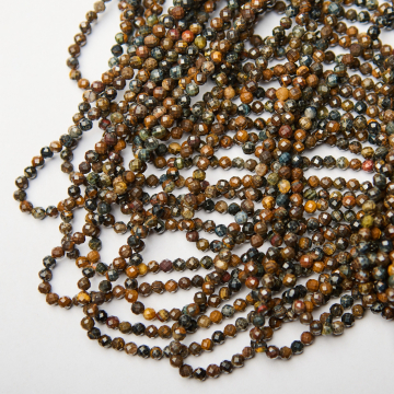 Tygrysie oko kulka fasetowana 4,5mm