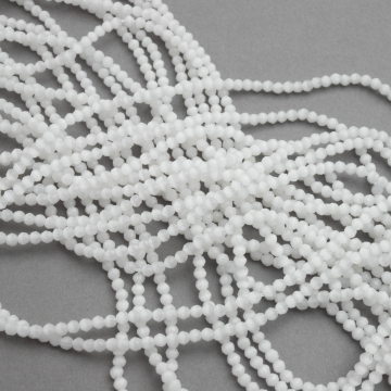 Kocie oko kulka fasetowana biała 2mm