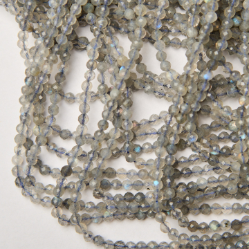 Labradoryt kulka fasetowana 4mm