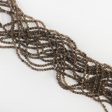 Srebrny obsydian kulka fasetowana 2mm