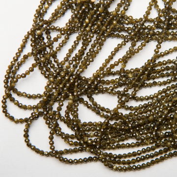 Złoty obsydian kulka fasetowana 3mm