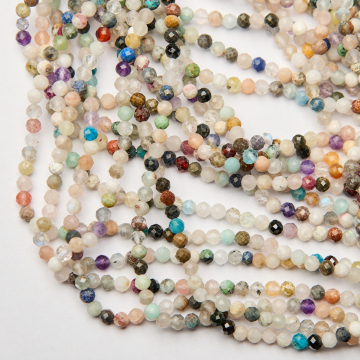 Mix kamieni kulka fasetowana 4mm