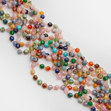 Mix kamieni baryłka fasetowana 8mm