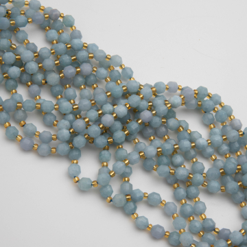 Akwamaryn baryłka fasetowana 6mm