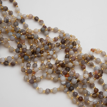 Agat botswana baryłka fasetowana 6mm