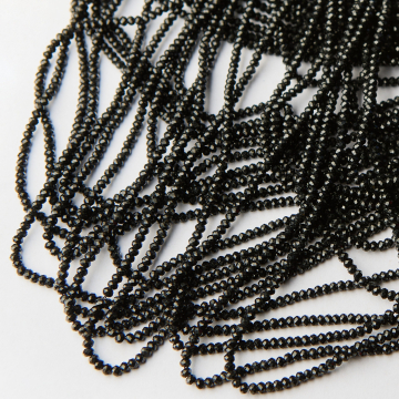 Czarny turmalin oponka fasetowana 2x3mm