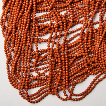Jaspis czerwony kulka fasetowana 3mm