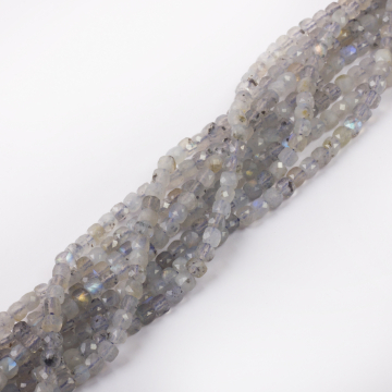 Labradoryt kostka fasetowana 4mm