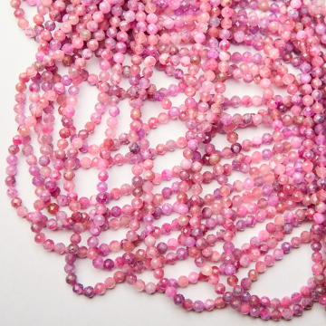 Turmalin różowy kulka fasetowana 4mm